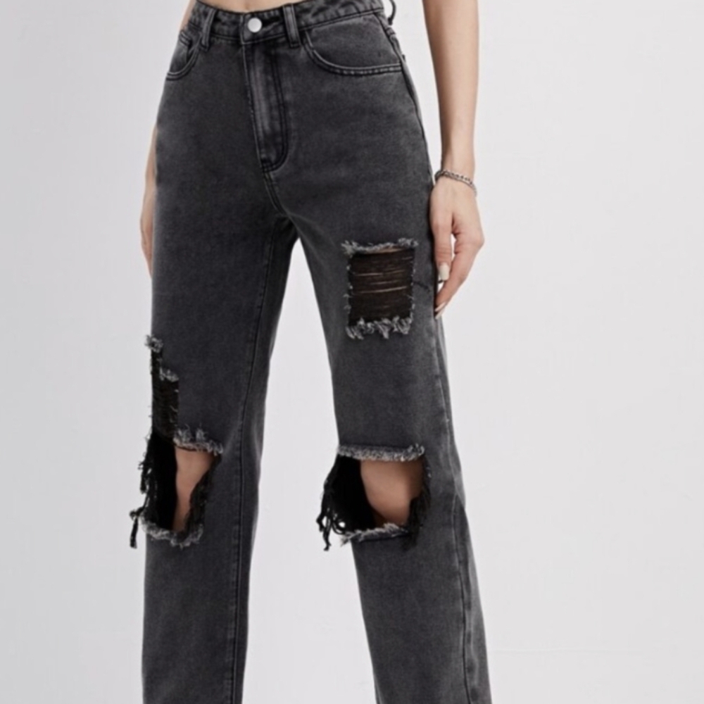 Black baggy ripped jeans from Shein